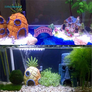 水族箱飾品，海綿寶寶，鳳梨屋