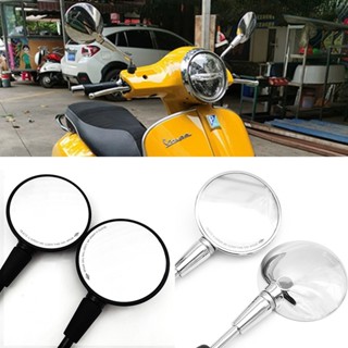 適用於 VESPA Spring Primavera 150 GTS300 改裝短圓形電鍍銀色後視鏡
