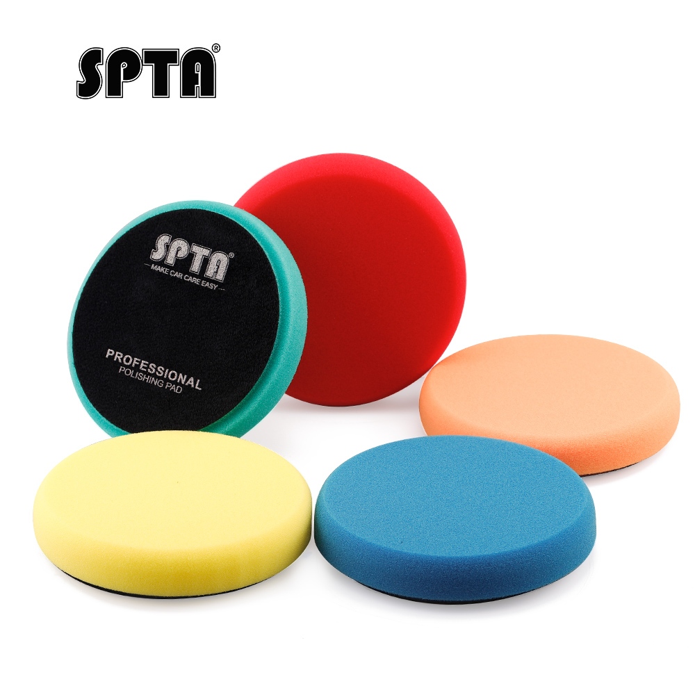 SPTA 3吋5吋6吋7吋拋光海綿平面光面海綿盤拋光盤打蠟盤鏡面還原盤汽車拋光機盤拋光墊汽車美容
