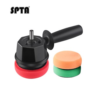 Spta 雙作用動力系統工具強制雙作用拋光機適配器細節工具,帶 3 件拋光墊,用於無繩電鑽,用於汽車拋光拋光打蠟和復合
