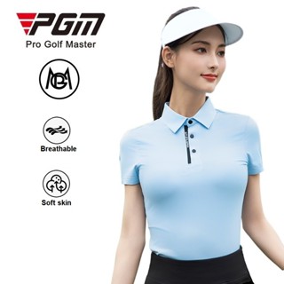 PGM GOLF 白藍黑紅色高爾夫女士短袖Polo衫 夏季運動上衣 後背透氣孔設計 吸溼排汗 彈性運動面料