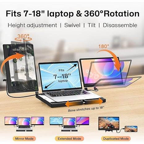 Ofiyaa F3 14 英寸筆記本電腦屏幕擴展器 - 升級版 3 合 1 便攜式顯示器,FHD 1080P 360°