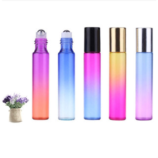 5pcs 10ml滾珠瓶彩漸變色玻璃瓶10ml精油瓶香水分裝瓶