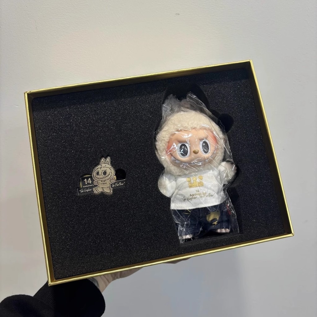 Labubu拉布布14週年限量版員工禮盒膠臉盲盒毛絨玩具