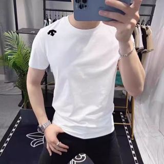14款可選矽膠立體標迪桑特大尺碼短袖t恤夏季男女款圓領T恤時尚休閑運動純棉合身速乾吸汗Polo衫上衣