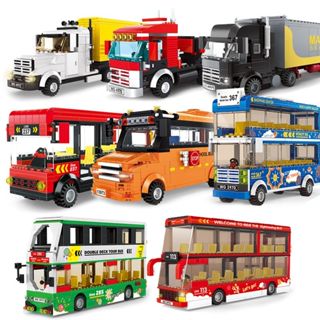 樂高 城市系列 寶寶巴士 校車 貨運卡車拼裝積木模型 兒童益智教育積木玩具 節日禮物