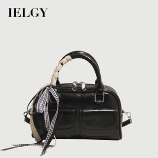 IELGY 通勤大容量單肩腋下包 簡約感手提波士頓保齡球包