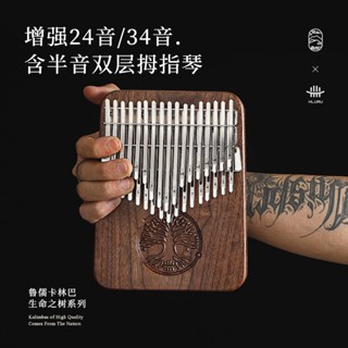 魯儒（Hluru）高階旗艦款拇指琴 24/34/38音卡林巴琴kalimba專業演奏五指琴 初學者手指尖鋼琴 便攜樂器正