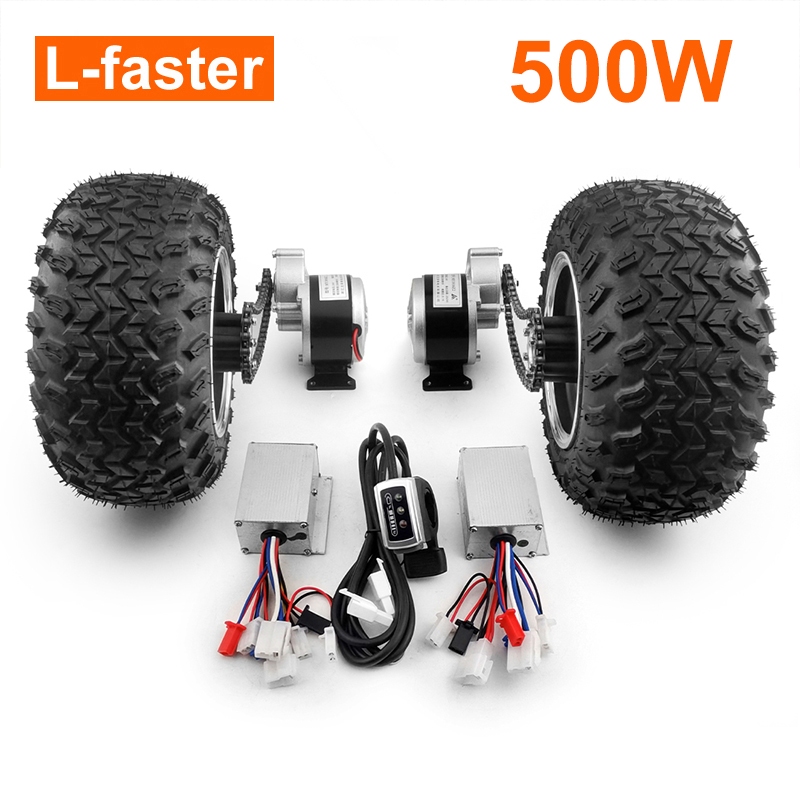 L-faster 雙驅動 10 英寸越野胖胎 250W 有刷 Gera 電機套件,適用於電動海灘沙漠手推車旅行車