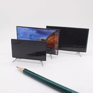 12分娃娃屋場景模型模擬微縮液晶電視機模型家居擺件迷你娃屋家電