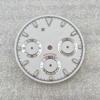 29.5mm VK63機芯改裝多功能計時熊貓盤綠色夜光手錶配件
