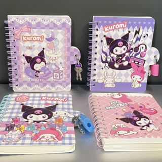 ☆現貨+免運☆三麗鷗 庫洛米 a7 帶鎖 筆記本 記事本 日記本 錯題本 文具 文具用品 手帳本 活頁筆記本 線圈筆記本