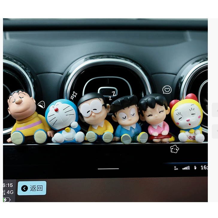 哆啦夢 6 件裝 4cm-5cm 哆啦A夢公仔卡哇伊娃娃大雄野比靜香美奈本哆啦美公仔玩具可愛桌面擺件兒童生日禮物