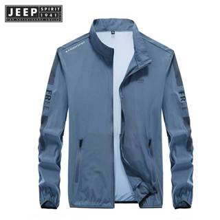 Jeep SPIRIT 1941 ESTD 男士夏季立領超薄速乾透氣薄外套防曬衣