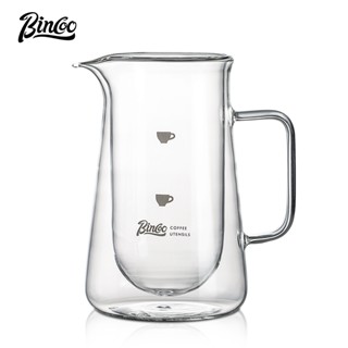 BINCOO 雙層玻璃咖啡壺 V60冰鎮分享壺 手沖咖啡套裝 鷹嘴分享壺 400ML
