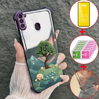 SAMSUNG 三星 a11 手機殼軟殼矽膠防震保護套新設計美學透明卡通樹 SJMLS01