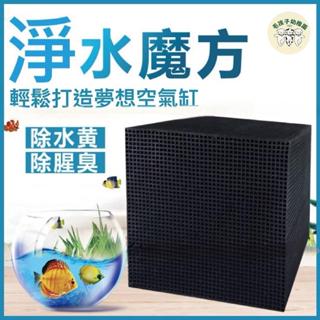 現貨速發 活性炭魚缸專用魔方 解決水渾濁、異味 水立淨培菌環陶瓷環細菌屋生化棉白棉消化菌 蜂窩濾材水族淨水魔方黃水除異味