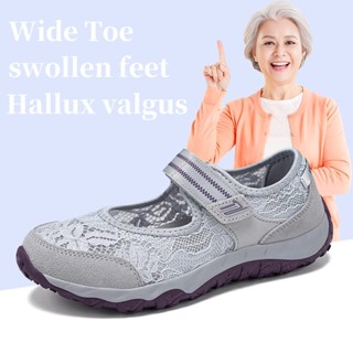 步行老人鞋腫腳大腳骨糖尿病鞋拇指外翻寬女步行鞋