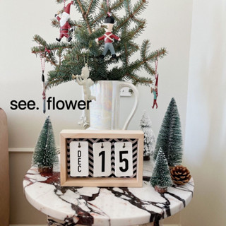 【SEE✿ FLOWER】可愛日子2025年木質翻頁無年限檯曆原木簡約桌面萬年曆送禮ins創意擺件 輕奢木質翻頁日曆檯曆