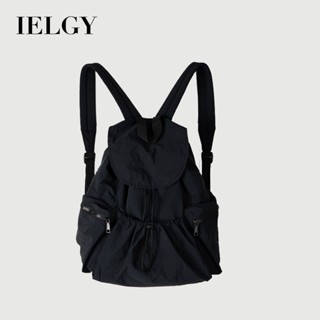 IELGY 韓國小眾大容量輕便尼龍布後揹包 女生休閒旅行通勤大學生揹包