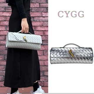 CYGG 真皮手提包女 編織手拿包 插扣編織 小方包女 晚宴包 派對包包 -04