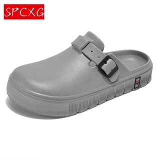Spcxg 38-45 男士厚底涼鞋半封閉設計夏季沙灘鞋舒適-**&