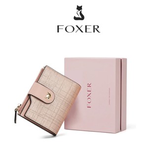 Fxoer牛皮錢包短錢包簡約設計時尚卡包折疊信用卡夾零錢包