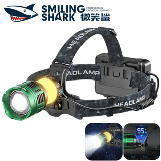 微笑鯊正品 TD0227 LED 強光頭燈 7檔位 感應工作頭燈 10000流明 Type-c充電 帶紅藍閃 防水戶外