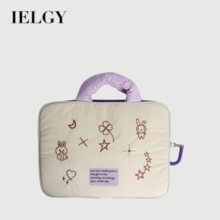 IELGY 手提電腦包14寸 太空棉11寸IPAD平板防震棉16寸筆記本刺繡時尚小包
