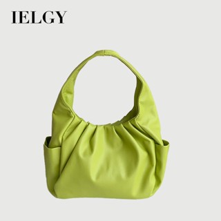IELGY 褶皺質感大容量雲朵包 時尚手提牛角包
