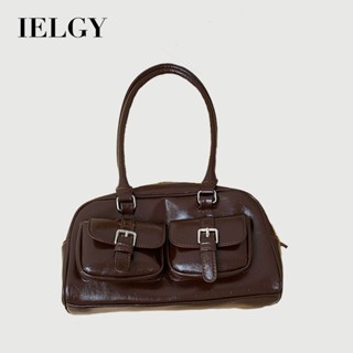 IELGY 秋冬大容量復古保齡球手提斜揹包 時尚通勤腋下包
