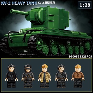 2025新款坦克軍事世界1/28拼裝高難度模型蘇聯重型KV-2坦克積木玩具兒童6-15歲益智相容樂高