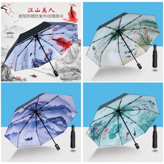 中國風古風傘 復古創意藝術傘 雨傘 陽傘 遮陽避兩加固防風 晴雨兩用傘 抗UV防曬黑膠手動傘自動傘 迷你五折傘