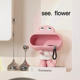 【SEE✿ FLOWER】創意大嘴怪玄關鑰匙收納擺件現代簡約託盤家居客廳電視櫃軟裝飾品 大嘴蛙入戶進門玄關鑰匙收納擺件客