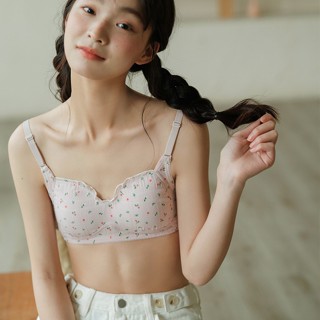 Second Skin新款 現貨 小清新日系女式無鋼圈俯臥撐高中女生文胸甜美可愛內衣