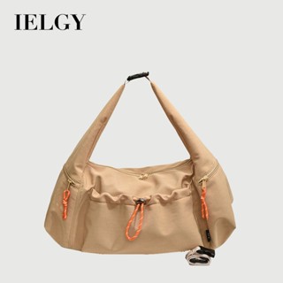 IELGY 大容量尼龍布托特包 高階灰慵懶手提單肩斜揹包