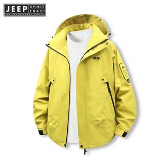 Jeep SPIRIT 1941 ESTD 防水夾克登山遠足野營徒步風衣男女通用戶外防風雨衣防汙