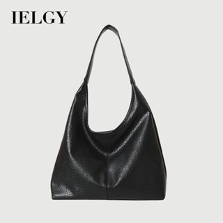 IELGY 潮流黑色高階感大容量托特包 時尚百搭單肩PU腋下包