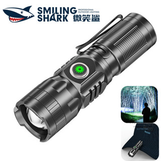 微笑鯊正品 SD5028 迷你強光手電筒 M77 5000流明 Led 爆亮戰術手電 筆夾帽燈 Type-C充電防水戶外