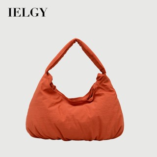 IELGY 韓系休閒褶皺布包 通勤風簡約手提大容量手拎包