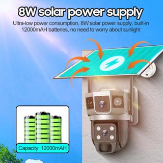 V380 PRO 2K 戶外防水太陽能監視器 WIFI/4G 插SIM卡攝影機 免網免插電 三畫面攝像頭 1臺頂三臺