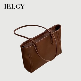 IELGY 秋冬棕色大容量韓版復古通勤單肩托特包