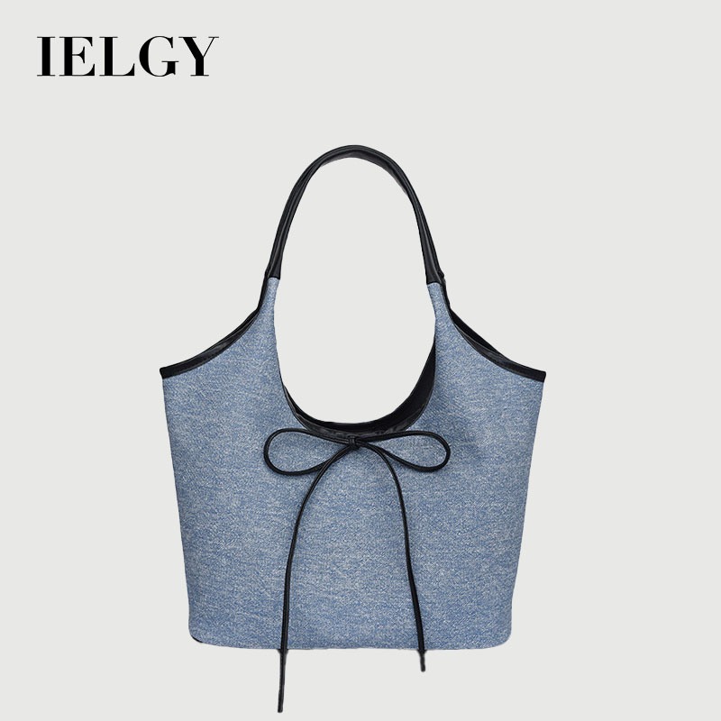 IELGY   復古單肩腋下包 韓版潮時尚大容量托特包