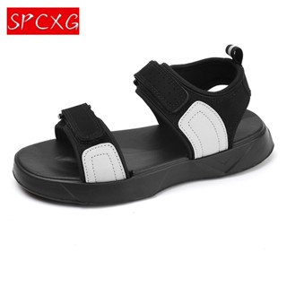 SPCXG 39-45 男式夏季厚底魔術貼輕便防滑耐磨沙灘涼鞋*-**