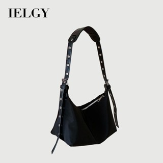 IELGY 質感腋下包 時尚尼龍布包 百搭大容量斜揹包