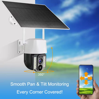 V380 PRO 4MP 戶外防水太陽能監視器 WIFI/4G SIM卡攝影機 免網免佈線 手機遠端檢視 語音對講攝像