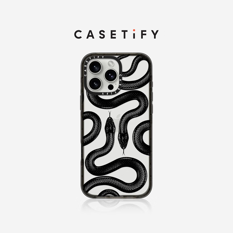 CASETiFY 保護殼 iPhone 15Pro/ Pro Max 極黑王蛇 Black Kingsnake