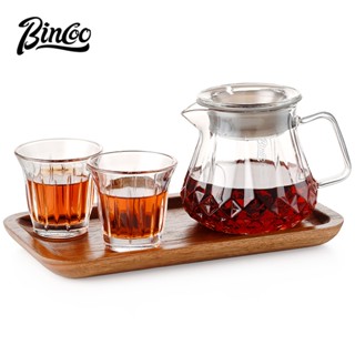 BINCOO 手沖咖啡分享壺套裝 單品鑒杯 高硼矽玻璃咖啡分享壺 一壺兩杯 400ML/600ML