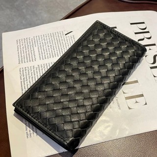 簡約真皮長夾 羊皮手工編織摺疊小錢包 男女通用 雙開設計 多卡層 超薄款16卡位 零錢鈔票分層錢夾 耐用質感 送禮首選