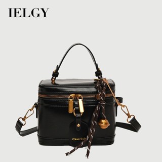 IELGY 復古手提水桶包 秋冬季高階感小眾設計休閒斜揹包